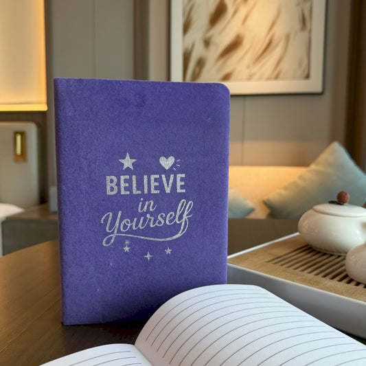 Believe in Yourself Velvet Notebook (Lavender)