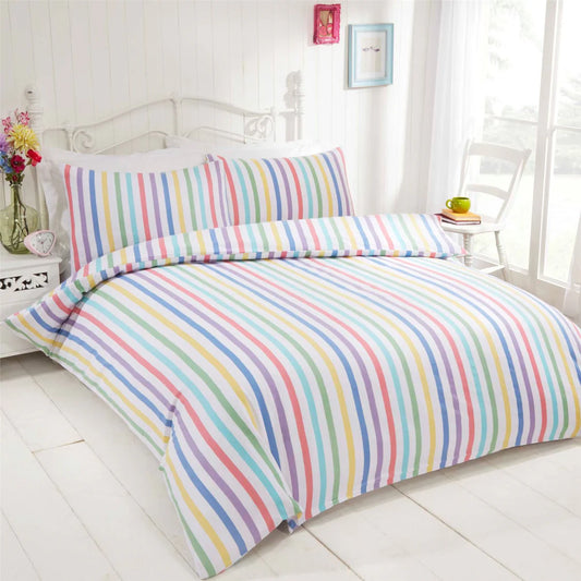 Candy Stripe Brushed Cotton Duvet Set