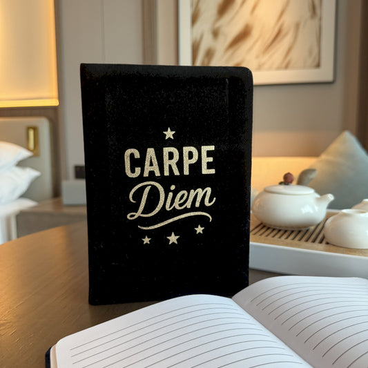 Carpe Diem Velvet Notebook (Black)