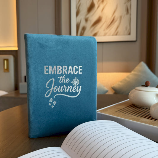 Embrace the Journey Velvet Notebook (Light Blue)