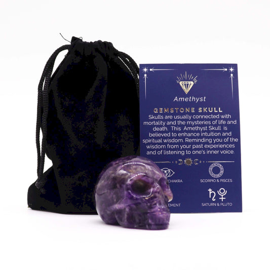 Gemstone Large Skull - Amethyst