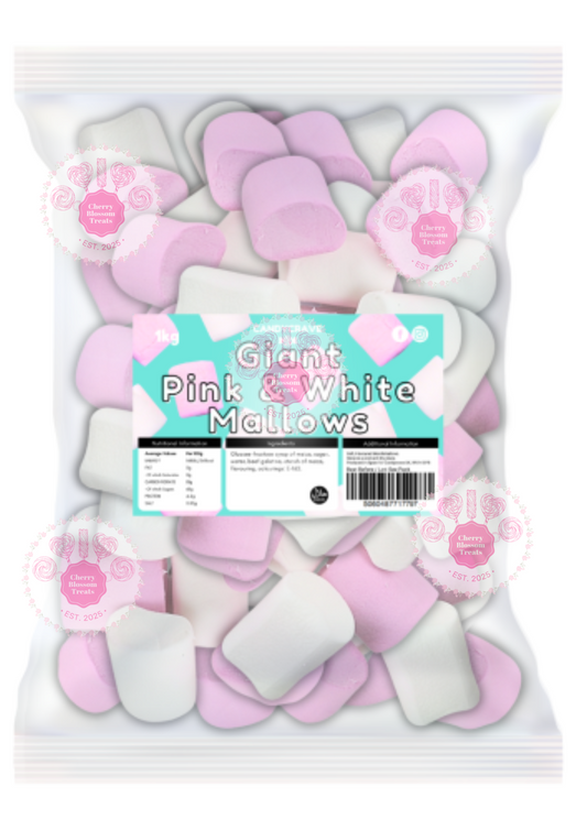 Giant Pink & White Marshmallows