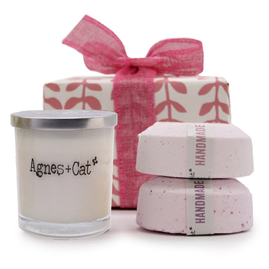 Gift Box - Tea and Roses (Candle) + Pressed Peonies & Japanese Bloom (Fizz)