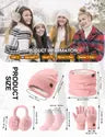 Niwicee Pink Knitted Hat, Scarf & Glove Set