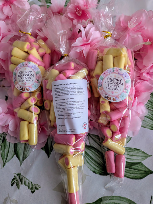HARIBO Rhubarb & Custard Chewy Sweet Cones