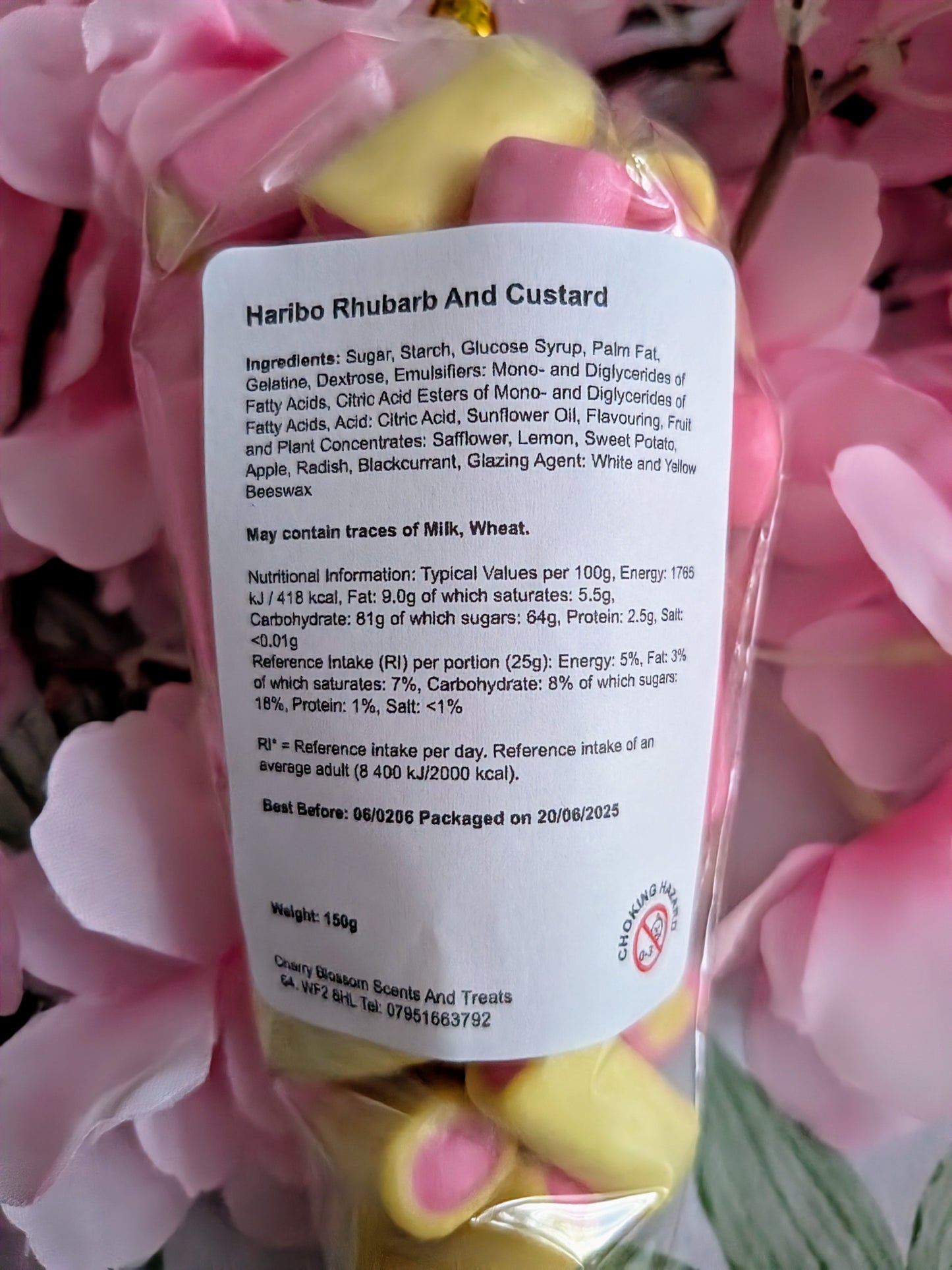 HARIBO Rhubarb & Custard Chewy Sweet Cones