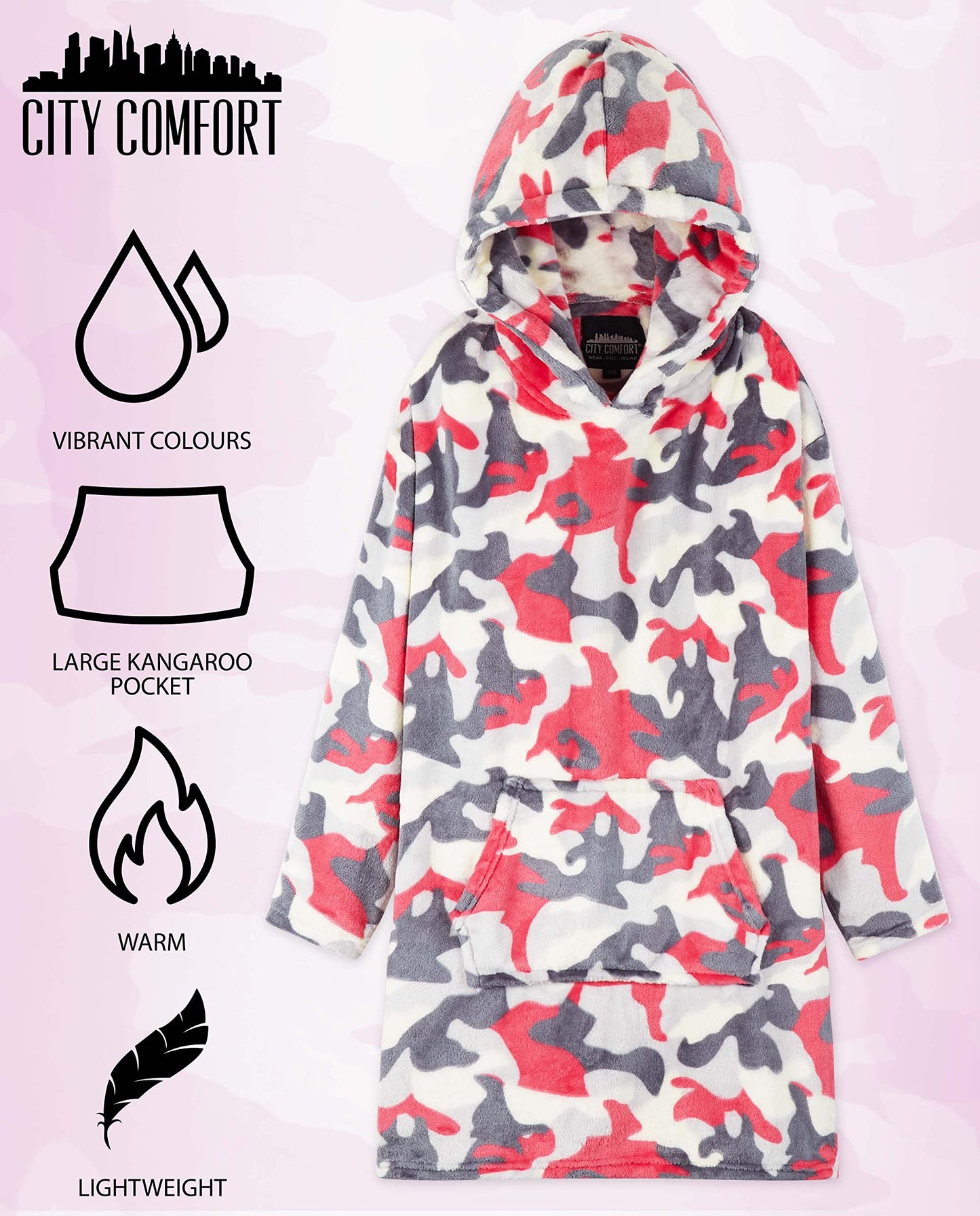 Girls Oversized Sloth Hoodie Blanket