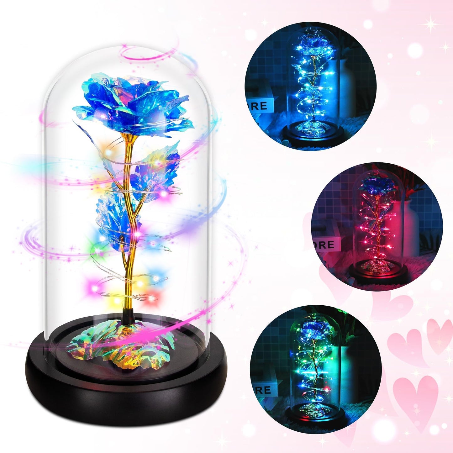 Blue Rotating Christmas Flower Gift