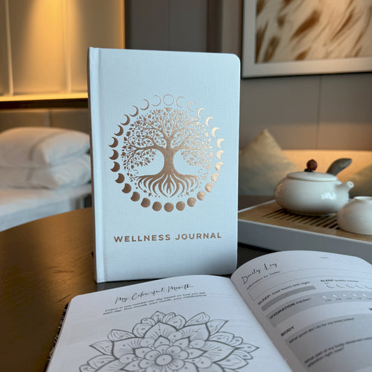 White Wellness Journal: Rose Gold Tree of Life