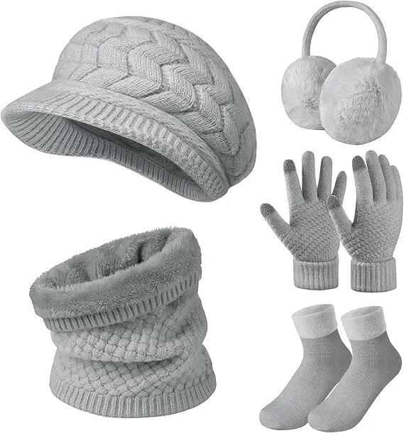 Women's Winter Knitted 5-Piece Set