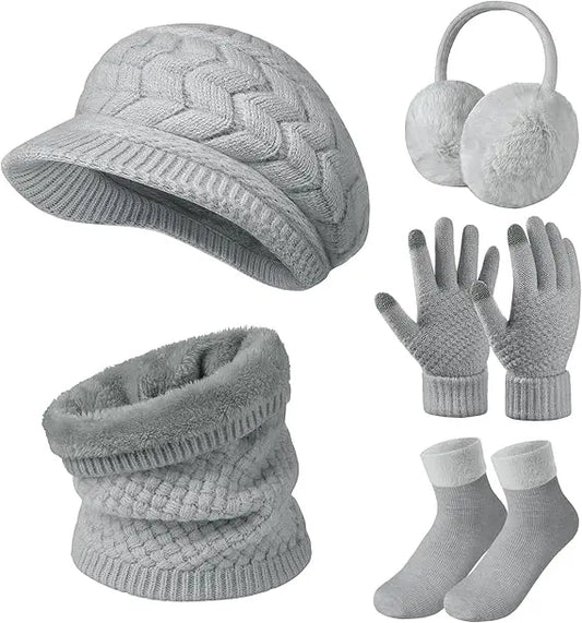 Women's Winter Knitted 5-Piece Set