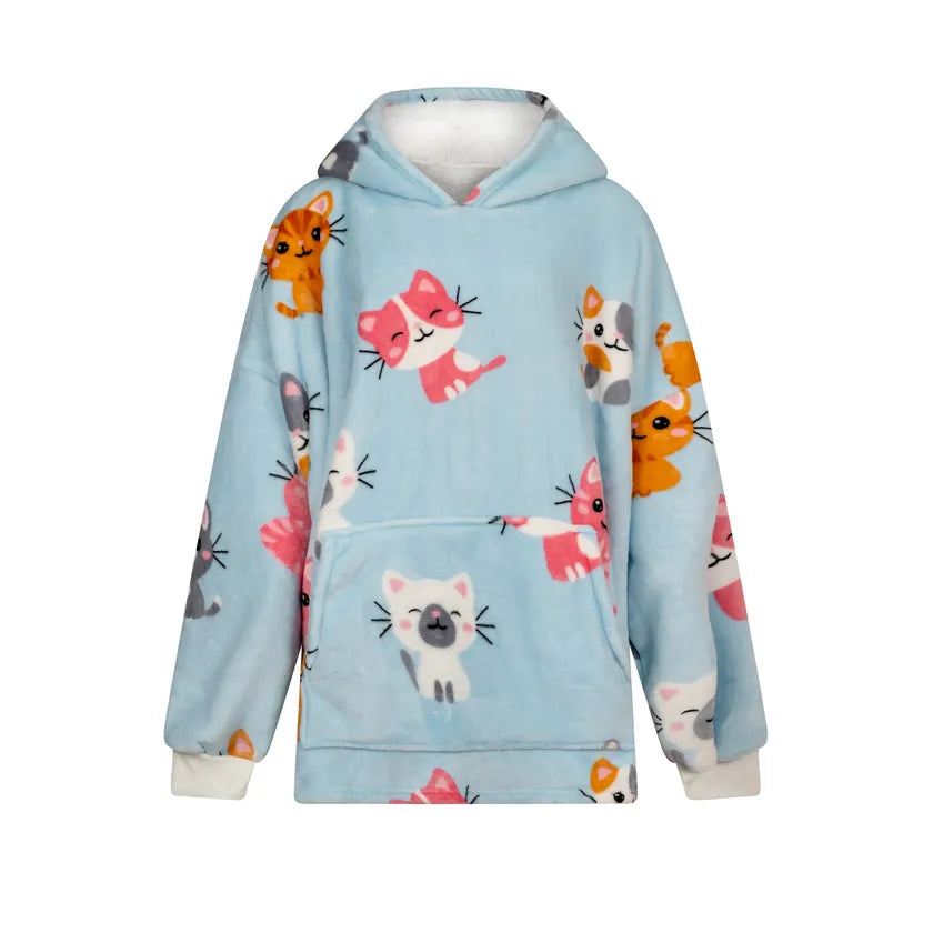Kitties Fleece Hoodie Multi